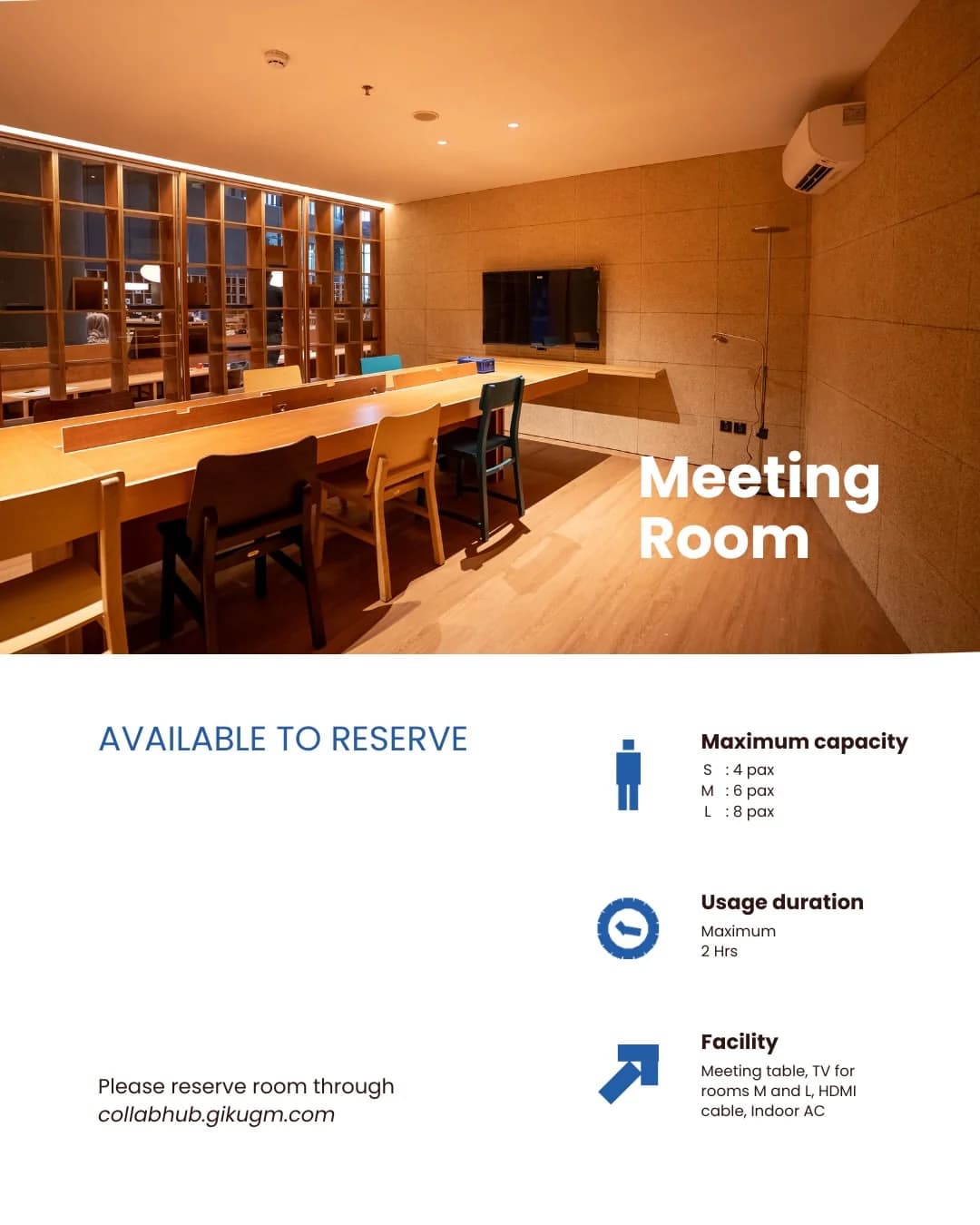 Ruangan CollabHub yang memerlukan reservasi — poster 2