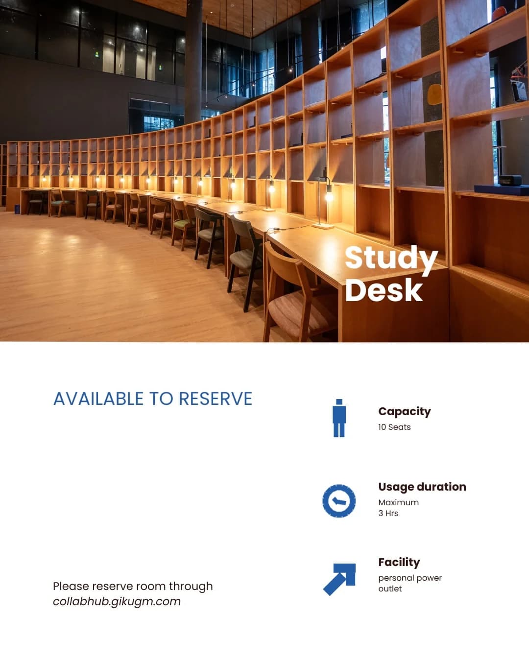 Ruangan CollabHub yang memerlukan reservasi — poster 3