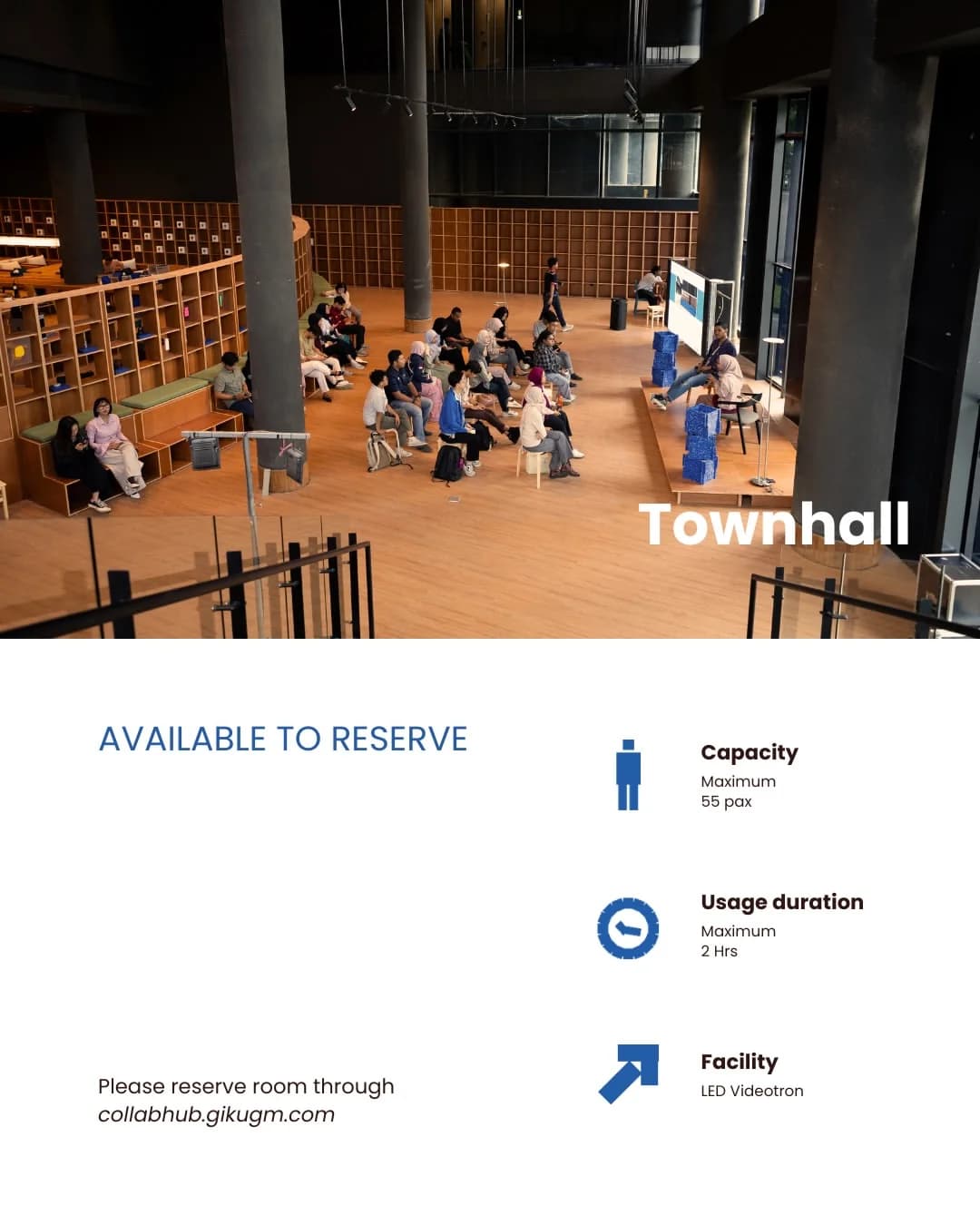 Ruangan CollabHub yang memerlukan reservasi — poster 4